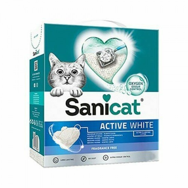 Sanicat Active White Ultra Topaklaşan Bentonit Kedi Kumu 10 L