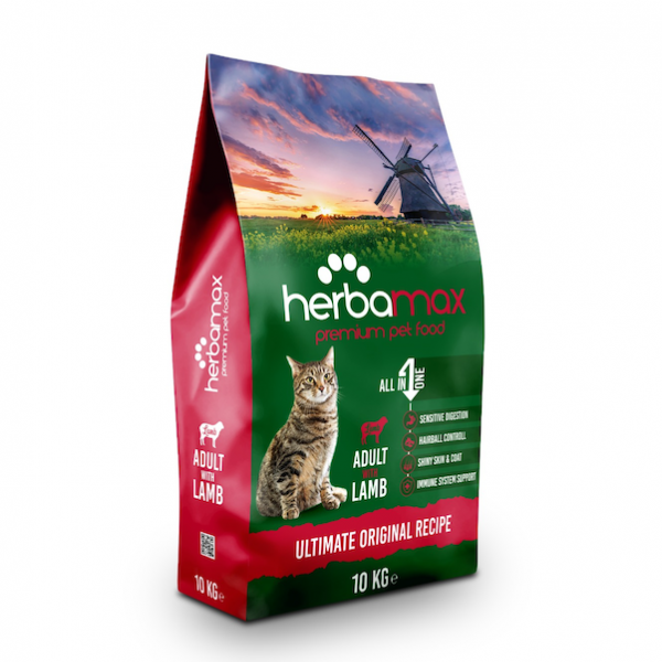Herba Max Premium Kuzu Etli ve Pirinçli 10 kg Yetişkin Kedi Maması