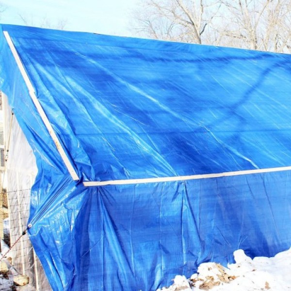 Ebatlı Çadır Branda Lamineli Su - Kar Geçirmez Pvc Mavi Kenarları Halkalı