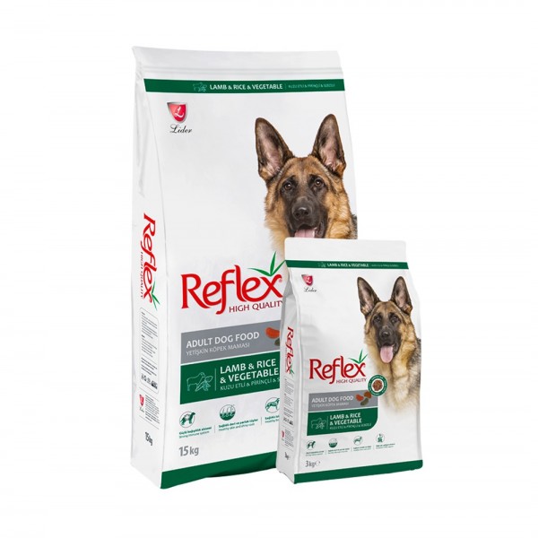 Reflex Kuzu Etli Pirinçli Ve Sebzeli Yetişkin Köpek Maması 15 KG