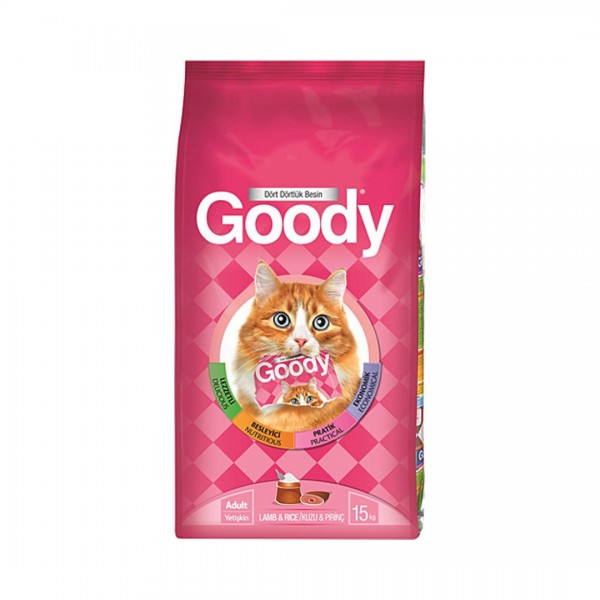 Goody Kuzu Etli Ve Pirinçli Yetişkin Kedi Maması 15 KG