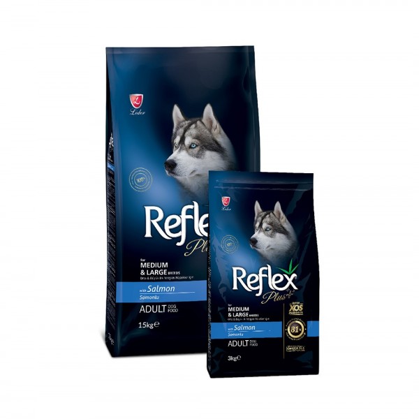 Reflex Plus Orta & Büyük Irk Somonlu Yetişkin Köpek Maması 15 Kg