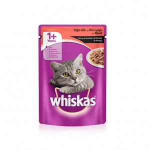 Whiskas Pouch Gravy Soslu Sığır Etli Yaş Kedi Maması 85gr Whiskas Pouch Gravy Soslu Sığır Etli Yaş Kedi Maması 85gr
