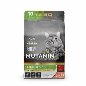 Mutamin Somonlu Kısır Kedi Maması 10+2Kg (Kırmızı Paket) Mutamin Somonlu Kısır Kedi Maması 10+2Kg (Kırmızı Paket)