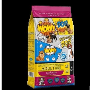 Wow Dog Kuzu Etli Ve Pirinçli Yetişkin Köpek Maması 15 kg