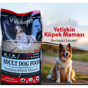 Vibrant Kuzu Etli ve Pirinçli Yetişkin Köpek Maması 15 KG